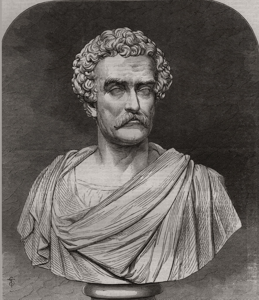 Bust of the late Lord Clyde, by Ewing, of Glasgow. Scotland 1863 old print